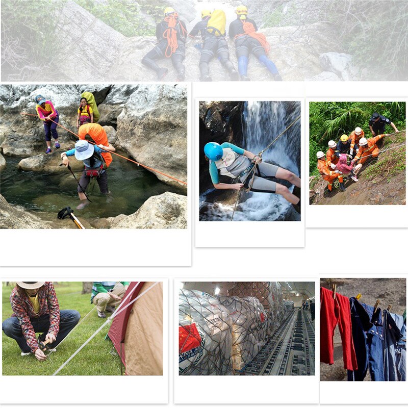 10M/20M Rock Climbing Cord Outdoor Hiking Accessories Rope 9.5mm Diameter High Strength Cord Safety Rope