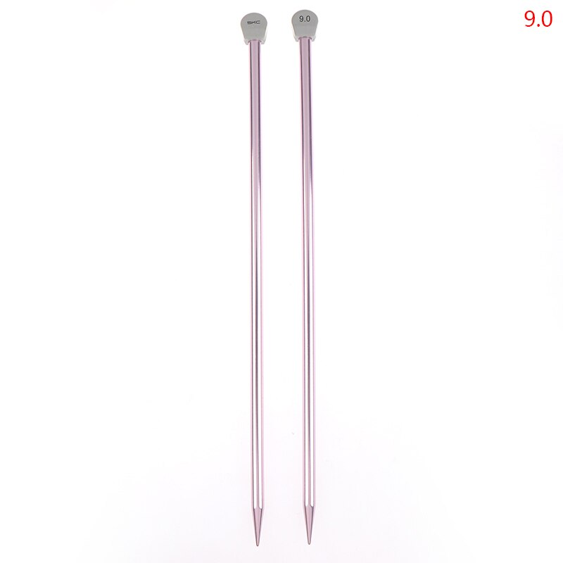 2 stuks/set enkelpuntige breinaalden spelden rechte aluminium diy weefgereedschap lange trui sjaal naald: M