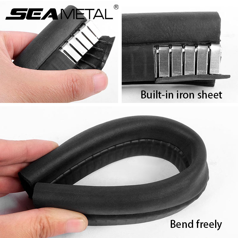 SEAMETAL 5m Auto Tür Gummi Dichtung Streifen Universal Schalldichte Abdichtung Streifen mit Seite PVC Birne für Auto Tür Boot hause Dichtstoffe