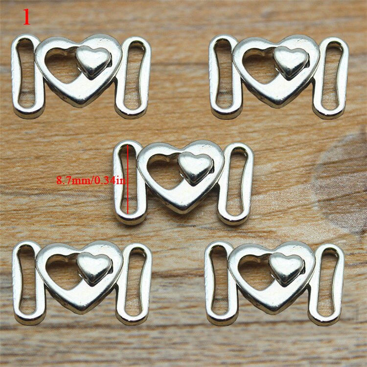 5 stk diy legering bh justering spænde clip badetøj bikini front lukning bh spænde metal sølv bh tilbehør
