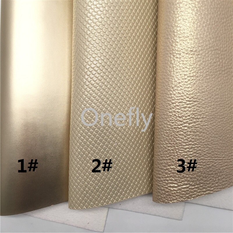Onefly-Hojas de tela de sirena para bolsos y zapatos, cuero sintético dorado de 21x29cm, cuero metalizado liso, con lazo, AQ075