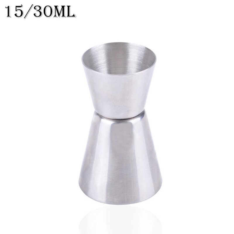 Dual shot drink sprit mått dubbel jigger cocktail shaker i rostfritt stål mått kopp bar kök prylar 15/30ml or 30/45ml: 15 30ml