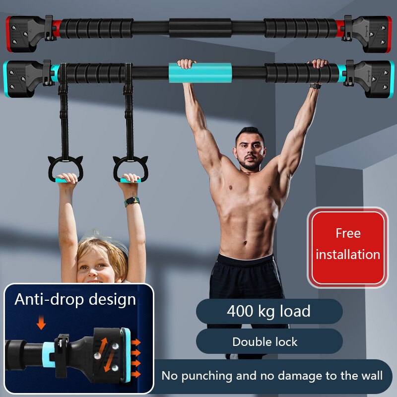 Household Single Pole Exercise Fitness Equipment Door Horizontal Bar Free Punching Household Wall Hanging Indoor Pull-ups