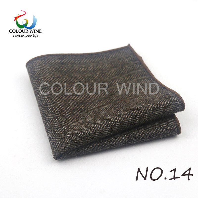 Classic Style Men's Handkerchief Scarves Vintage Wool Hankies Men's Pocket Square Striped Solid Cotton 24*24CM: 14