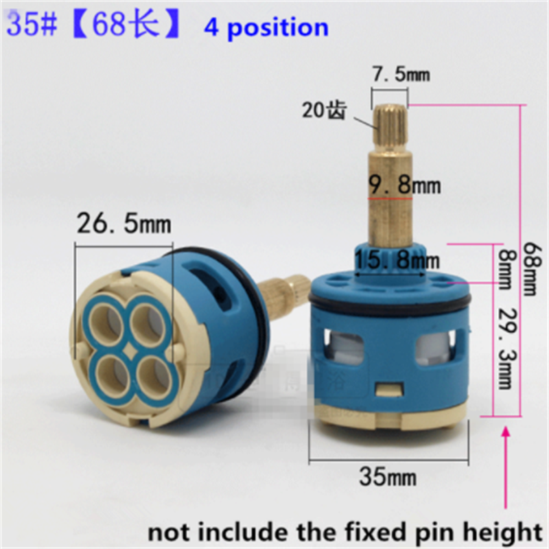 1PC Shower Room Faucet Cartridge Accessories Shower Head Bathtub Water Mixing Valve 3 Position 4 Position Concealed Installation: Blue