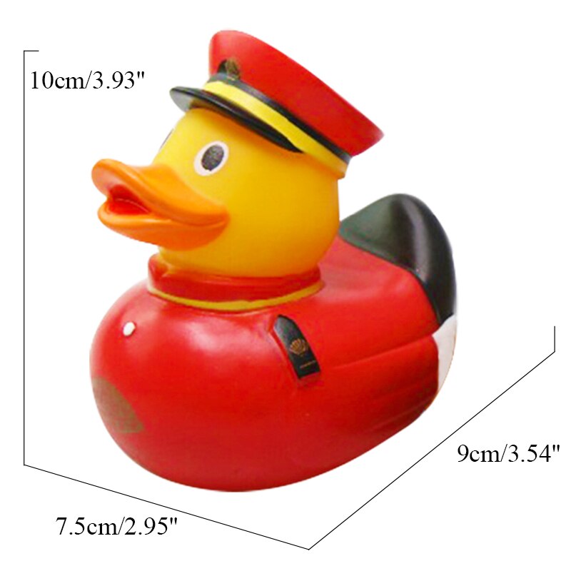 ESALINK Rubber Duck Style Spoof Duck Red Hockey Rhubarb Duck Black Hat Toy Duck Children Toy Duck: YN019-1pcs