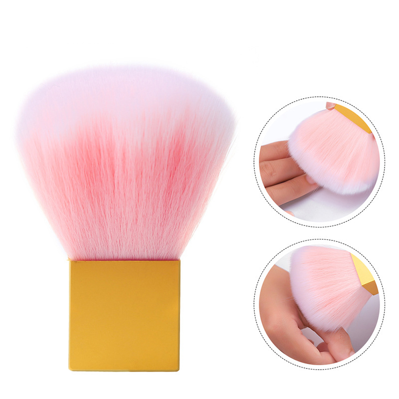 Vierkante Handvat Borstel Nail Verf Gel Dust Cleaning Borstels Make Up Brush Manicure Nail Art Tool
