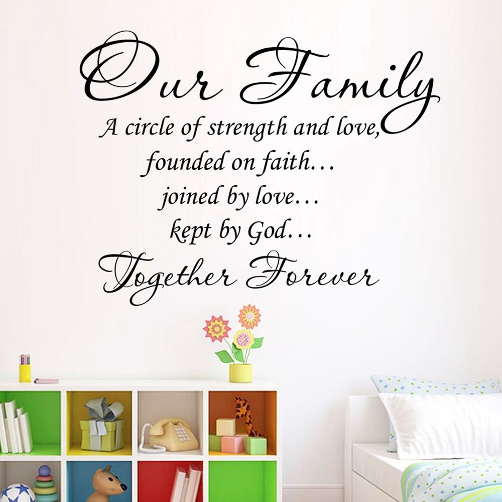 Alphabet Phrase Quotes about Family Life Wall Stickers DIY Art Words Wall Sticker Home Living Room Decoration Wall Decals