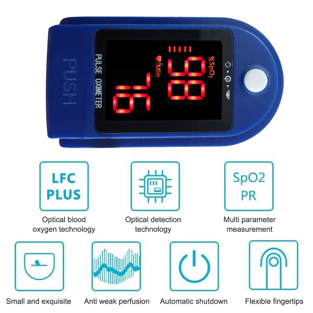 In Stock! Portable Finger Oximeter Fingertip Pulsoximeter Pulse Oximeter Blood Pressure Pulse Heart Rate Monitor Without Battery