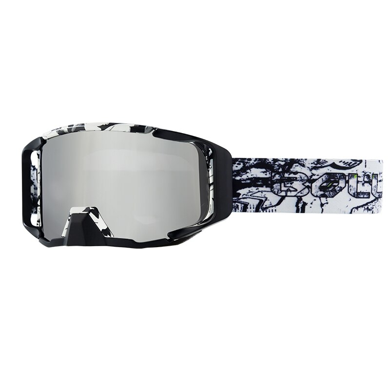 Gafas de sol para motocicleta, lentes protectoras de seguridad para Motocross, casco de visión nocturna MX, gafas de conducción para conductor: silver lenses