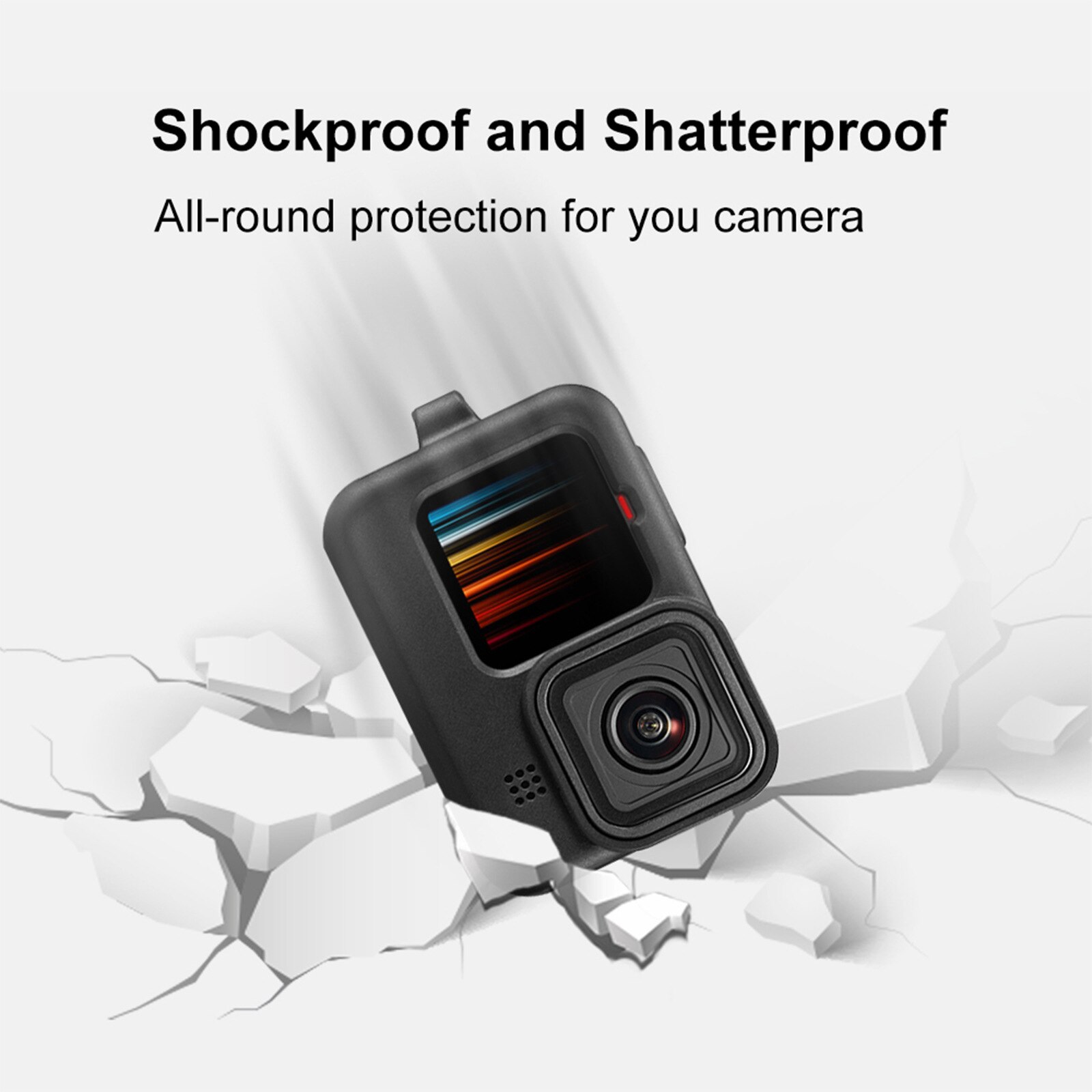 Silikonehus etui objektivdæksel cover batteri side låg cover til gopro hero 10 9 sort action kamera tilbehør kit til go pro 10