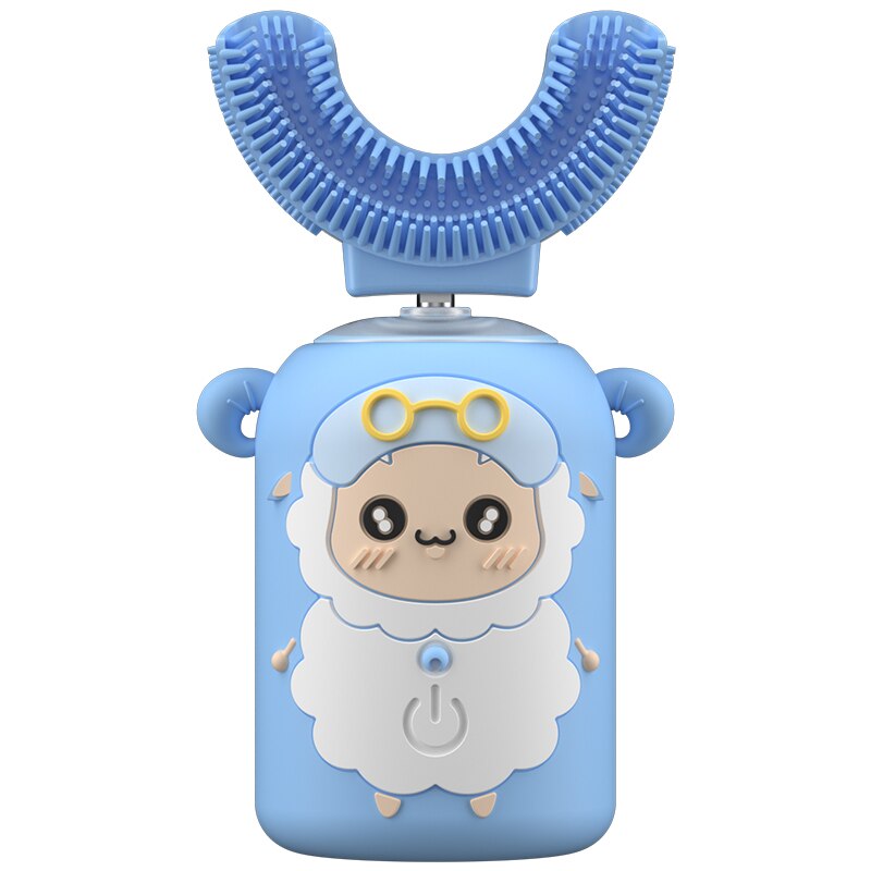 MAMON – brosse à dents électrique pour enfants, pour filles et garçons, étanche, minuterie intelligente Rechargeable, ultrasons à 360 degrés,: Blue