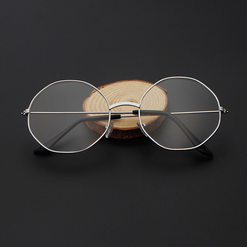 Round Plain Clear Glasses Ultra Light Metal Decoration Transparent Women Eyewear Frames Prescription Optical Spectacle Frames: 7