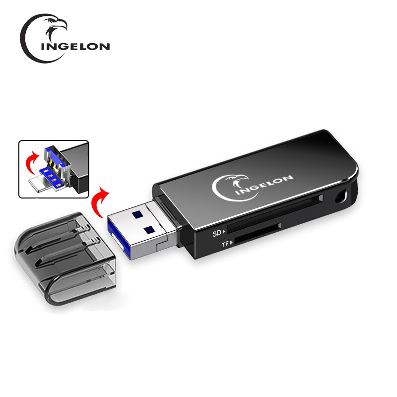 OTG USB Camera Multimemory Adapter for Lightning To Micro SD TF Card Reader Kit for Iphone Ipad for Apple Ios 13 Converter: 2H5port