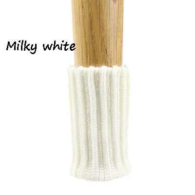 4 Stks/set Anti Slip Meubels Benen Mat Voor Stoel Sokken Bumper Demper Tafel Voeten Tapijt Caps Viltjes Breien Protector: milky white