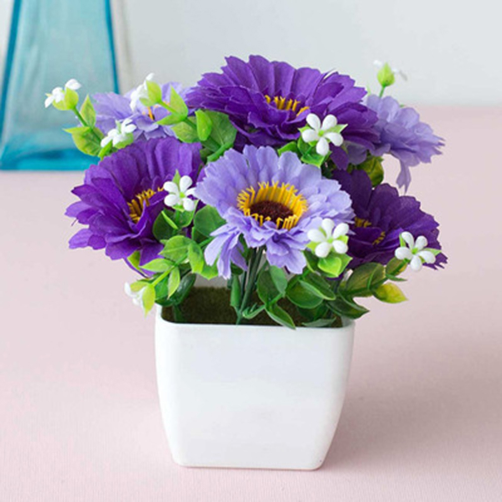 Home Decor Kunstmatige Potplant Kamer Decoratie Verse En Kleurrijke Kunstbloemen In Pot Langdurige Schoonheid: GRIJS