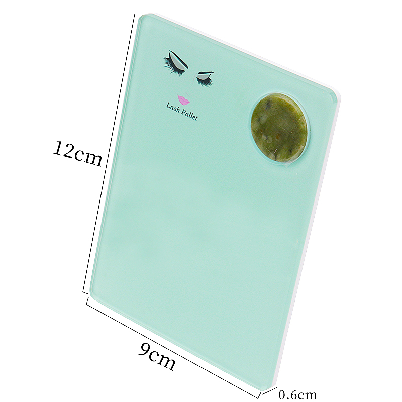 Vassoio per piastra per estensione ciglia in pietra di giada acrilica, supporto per ciglia per innesto, colla per pallet, supporto per strumenti per il trucco
