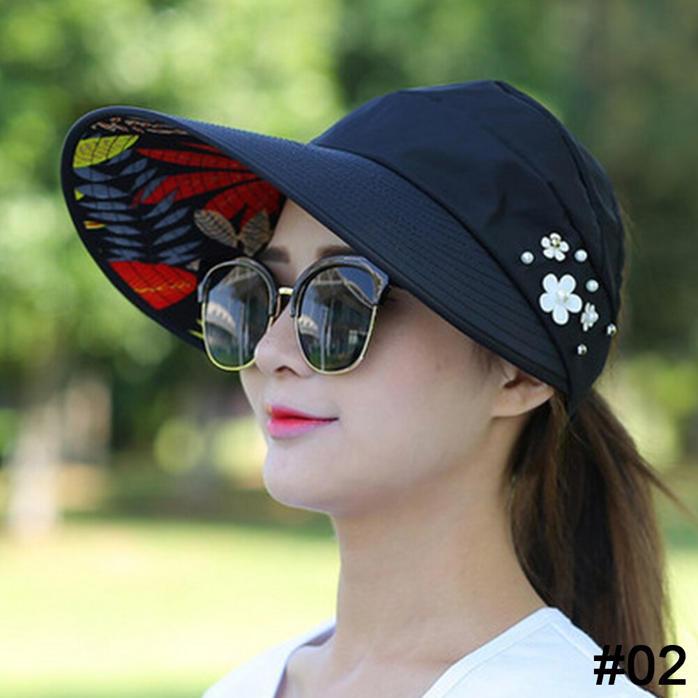 Zon Hoeden Voor Vrouwen Vizieren Hoed Vissen Fisher Strand Hoed Uv Bescherming Cap Zwart Casual Womens Zomer Caps Paardenstaart Breed rand Hoed: Blauw