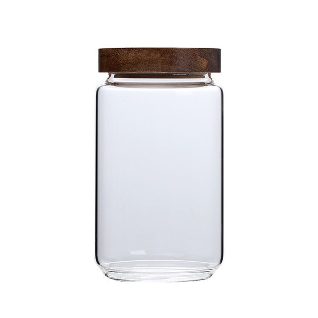 Holz Deckel Glas Luftdichten Kanister Küche Lagerung Flaschen Gläser Lebensmittel Container Körner Tee Kaffee Bohnen Körner Süssigkeit Krug Container