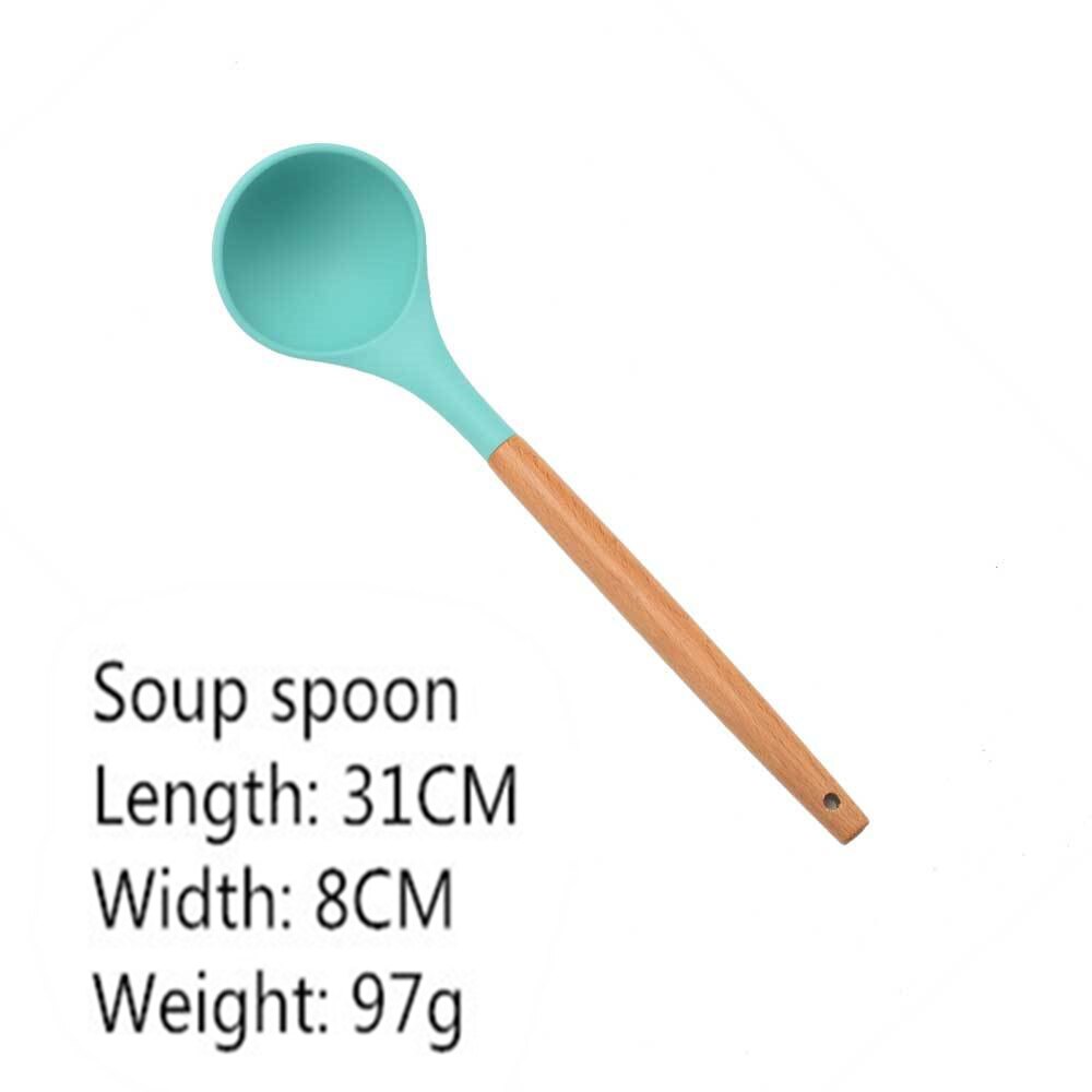 Measure Cup Double End Eight Stalls Adjustable Scale Measuring Spoons Metering Spoon Baking Tool Kitchen Accessories Gadgets: Tiffany Green-TS