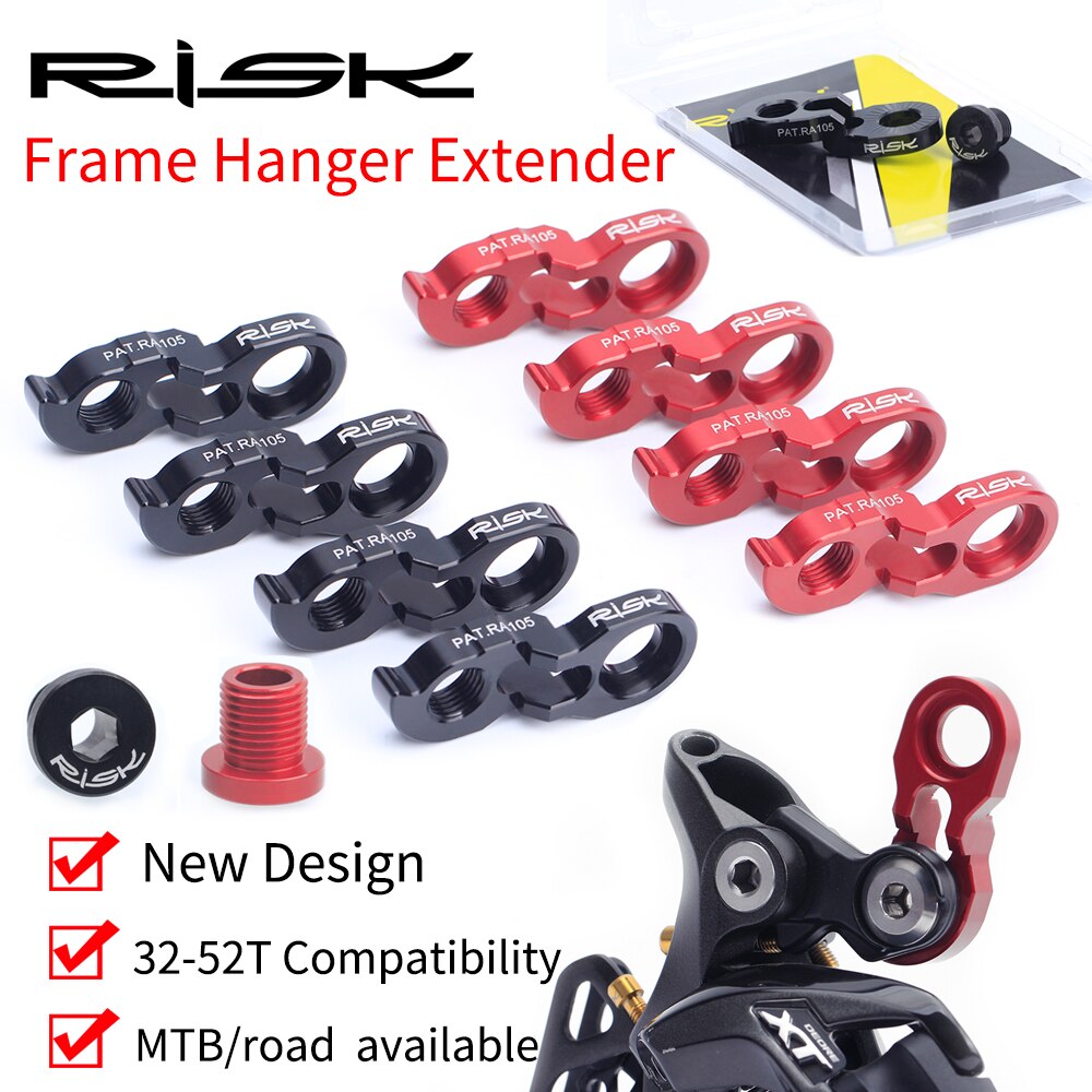 Risiko sykkel bakskifter henger forlenger sykkel hale krok forlengelse aluminium sykkelskifter adapter 40t 42t 46t sykkel deler