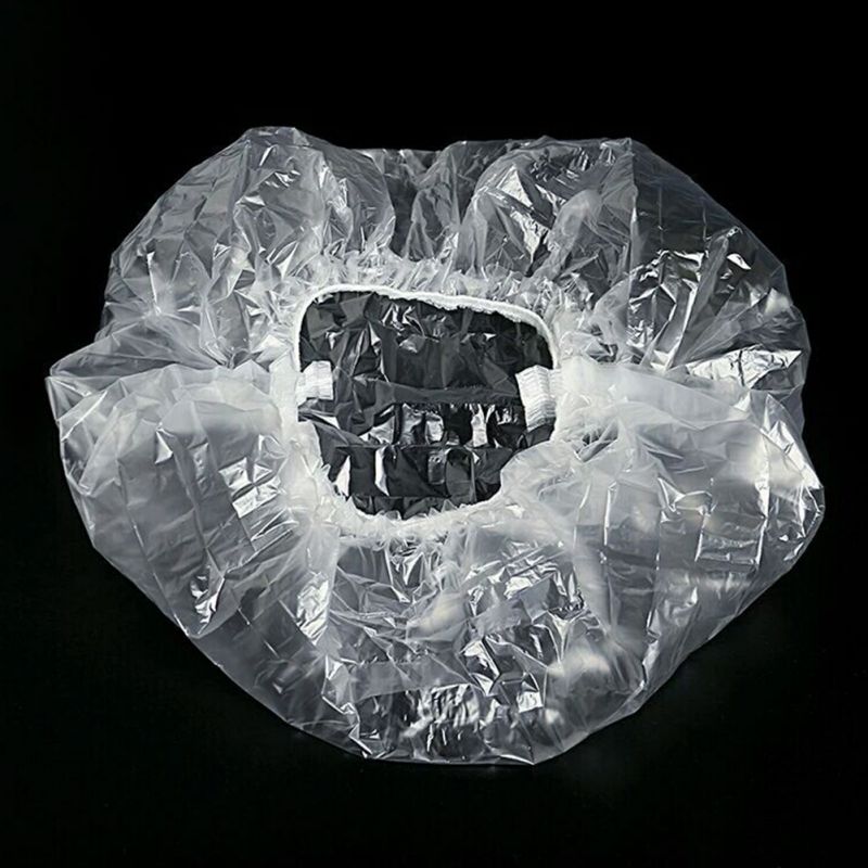 Bonnet de douche jetable en 100 pièces | Fournitures de salle de bain, capuchon de douche élastique en plastique imperméable