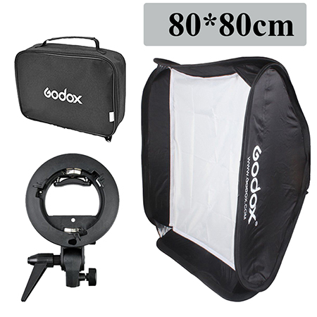Godox Flash Softbox Kit 80cm * 80 cm/60 cm * 60 cm/40 cm * 40cm + S typ Halterung Mount Kit für Flash Speedlite Studio Schießen: 80cm x 80cm