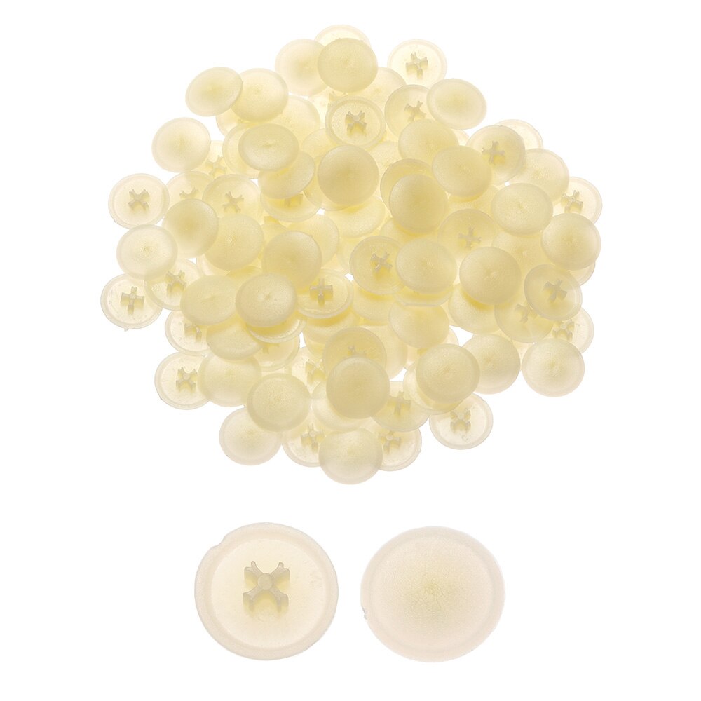100Pcs 3 in 1 Screw Protective Cap Covers Self-Tapping 17mm Flat Phillips Screw Cap Nuts Plastic Covers Furniture Exterior Decor: beige