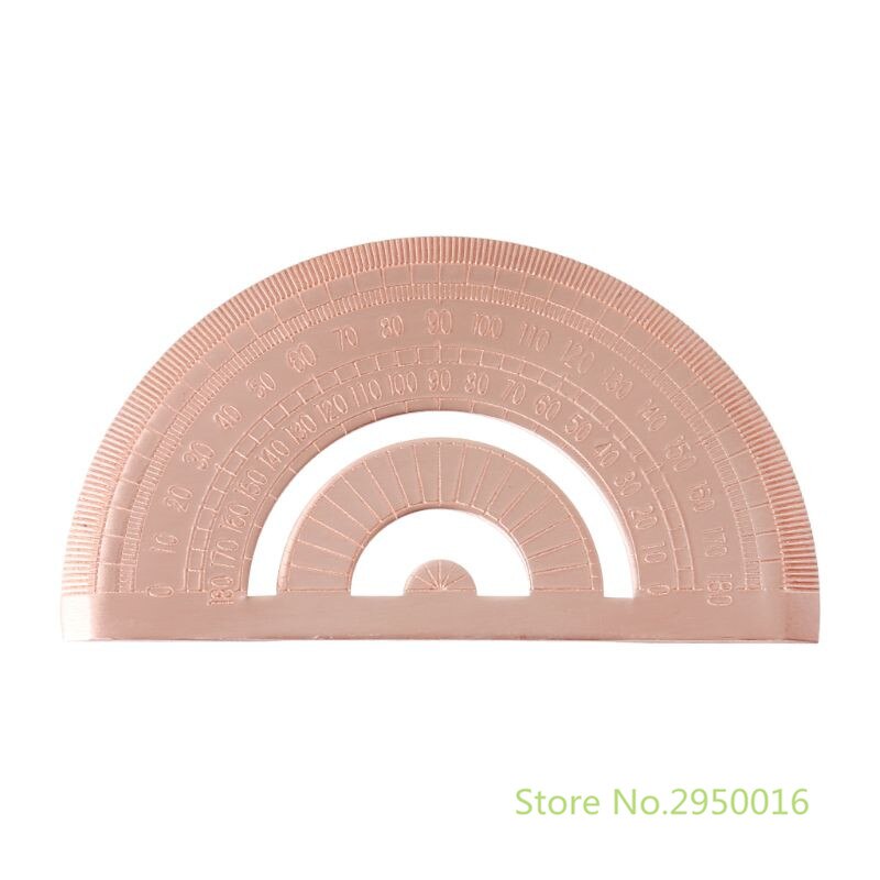 Retro Copper Protractor Ruler Semicircle Drawing Measurement Math Geometry Tool For Students Stationery School Supplies C26