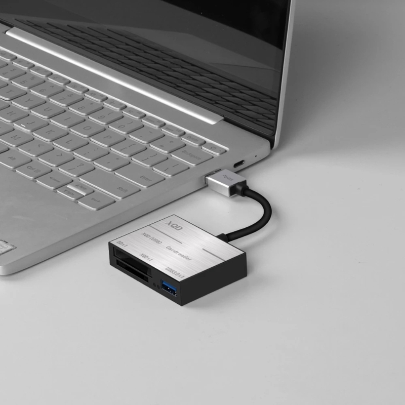 Ootdty Mini Kaartlezer + 3USB3.0 Hub 2 In 1 Draagbare Voor Ms/Sd M2/Tf Card reader Ssd