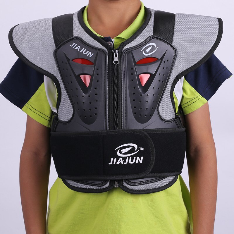Colete de proteção profissional para crianças, suporte para costas, motocicleta, motocross, skate, proteção: Black / L Back 40cm