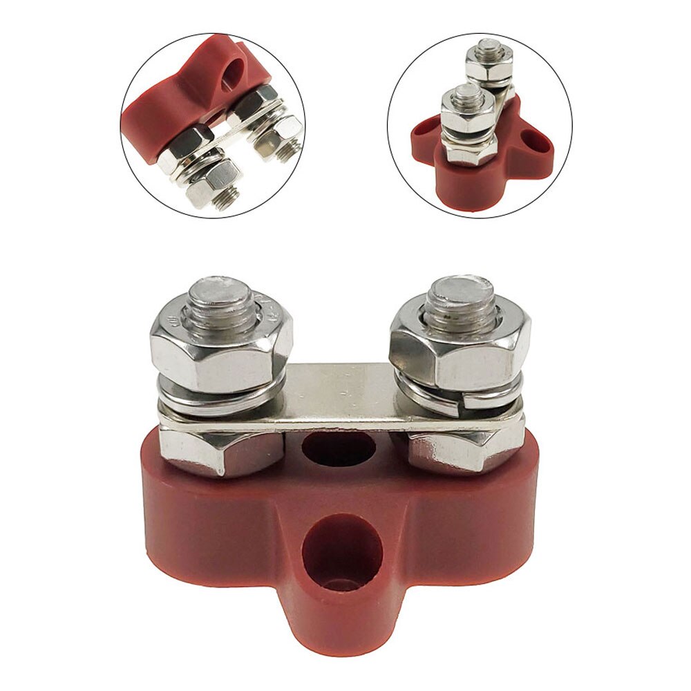 Iztoss Bus Bar Terminal Block -M8 (5/16") Stainless Steel Dual Heavy-Duty Terminal Stud Power with Connecting Link