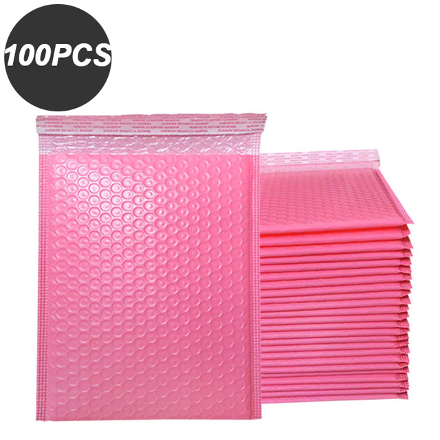 100pcs Pink Bubble Mailer Bubble Padded Mailing Envelopes Mailer Poly for Packaging Self Seal Bag Bubble Padding: 13*18cm / Brown