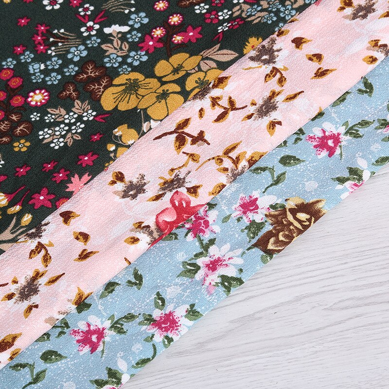Zonnebrandcrème Jurk Chiffon Jurk Strand Handdoek Stof Chiffon Stof Bloemen Gedrukt Chiffon Jurk Stof Zomer Jurk Materiaal