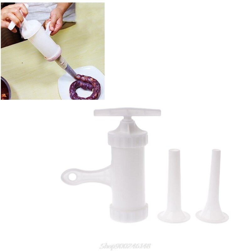 1 Set Hand Operated Sausage Maker Enema Machin Meat Stuffer Filler