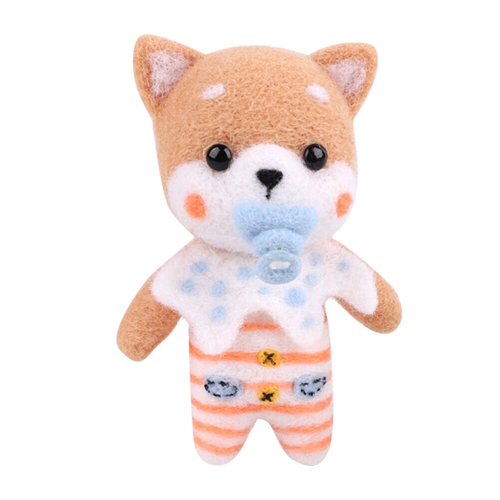 Felt DIY Package Poked Dog Doll Wool Felt Craft DIY Needle Material Kit Non Finished Handmade Toy Felt DIY Craft Suit: Baby