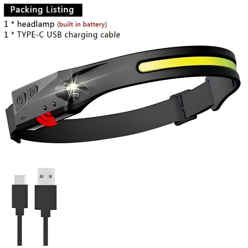 LED Induktion Scheinwerfer Kolben Sensor Scheinwerfer USB Ladung Kopf Taschenlampe Eingebaute Batterie Taschenlampe Camping Licht: Grün