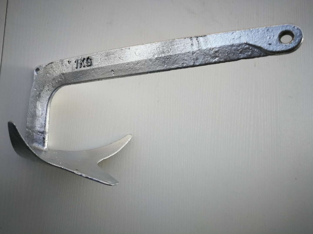 2.2 lbs 1 kg Gegalvaniseerd Staal Bruce/Klauw Boot Anker