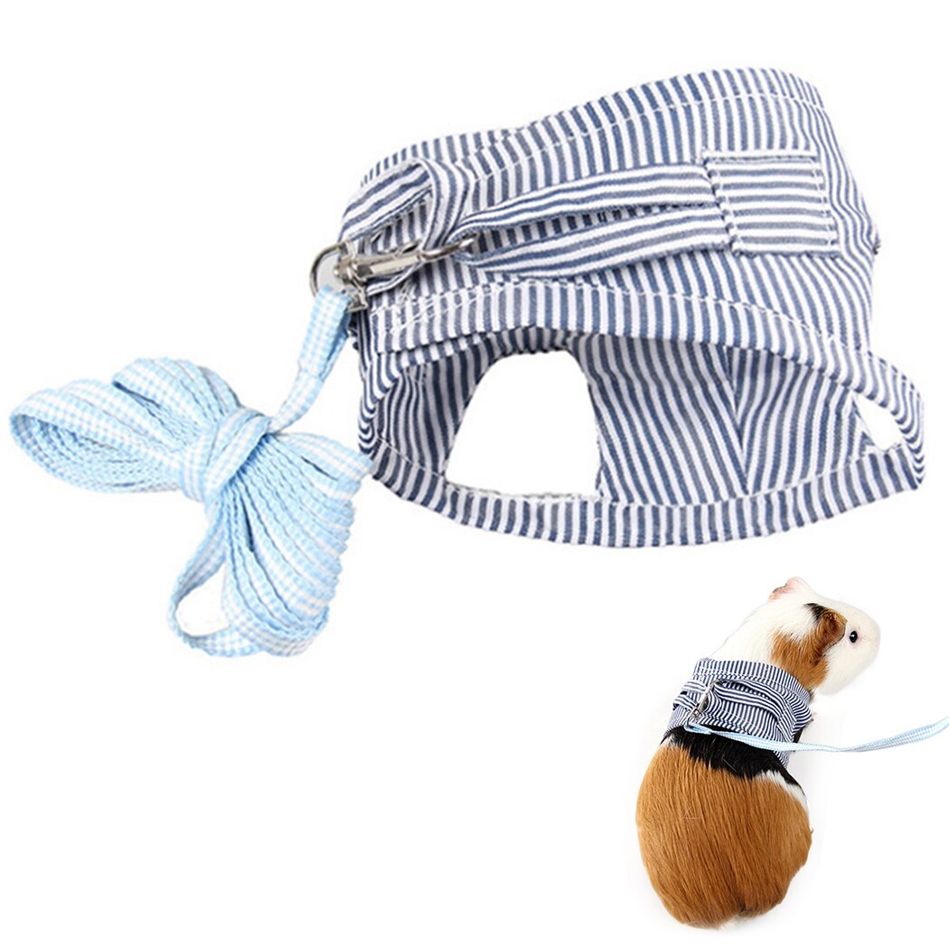 Hamster Leine nutzbar machen Kleine Ebene nutzbar machen Für Guinea Schweine Eichhörnchen Einstellbare gestreift Baumwolle Haustier Kleidung Hamster Zubehör: Blau