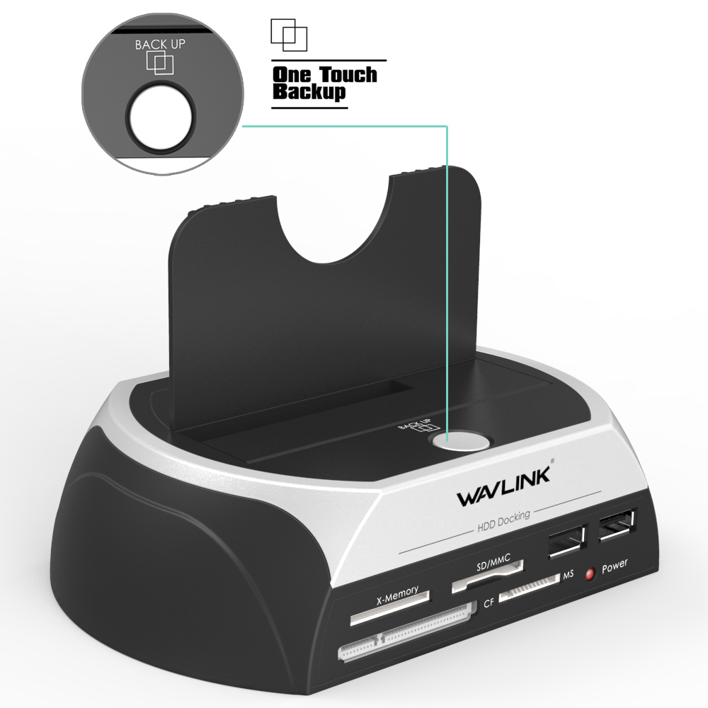 Wavlink2.5 "/3.5" SATA HDD Docking Bahnhof USAP Externe Festplatte Gehäbenutzen mit Kartenleser Slot USB 2,0 Hub für fenster Mac