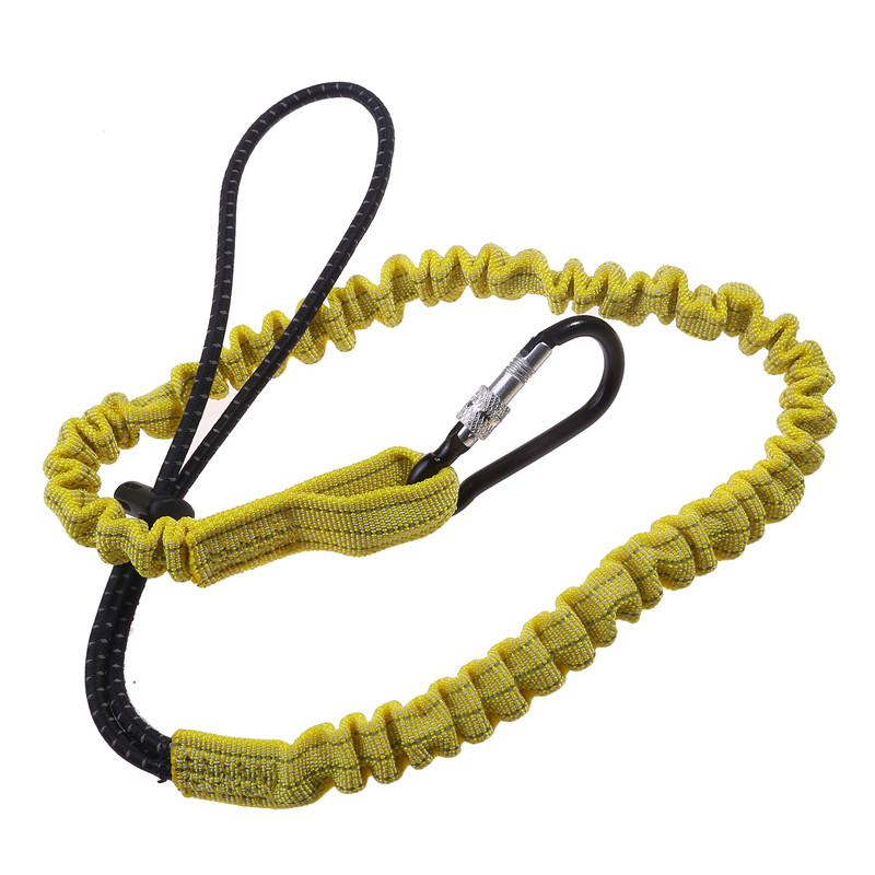 Cuerda elástica de seguridad con gancho de mosquetón, cuerda de seguridad anticaída para trabajo aéreo, accesorios de escalada
