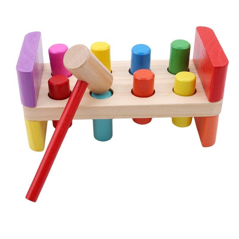 Juego de juguetes de madera con martillo para bebés, caja de mantenimiento multifuncional, combinación de tuercas para bebés, 1 Juego