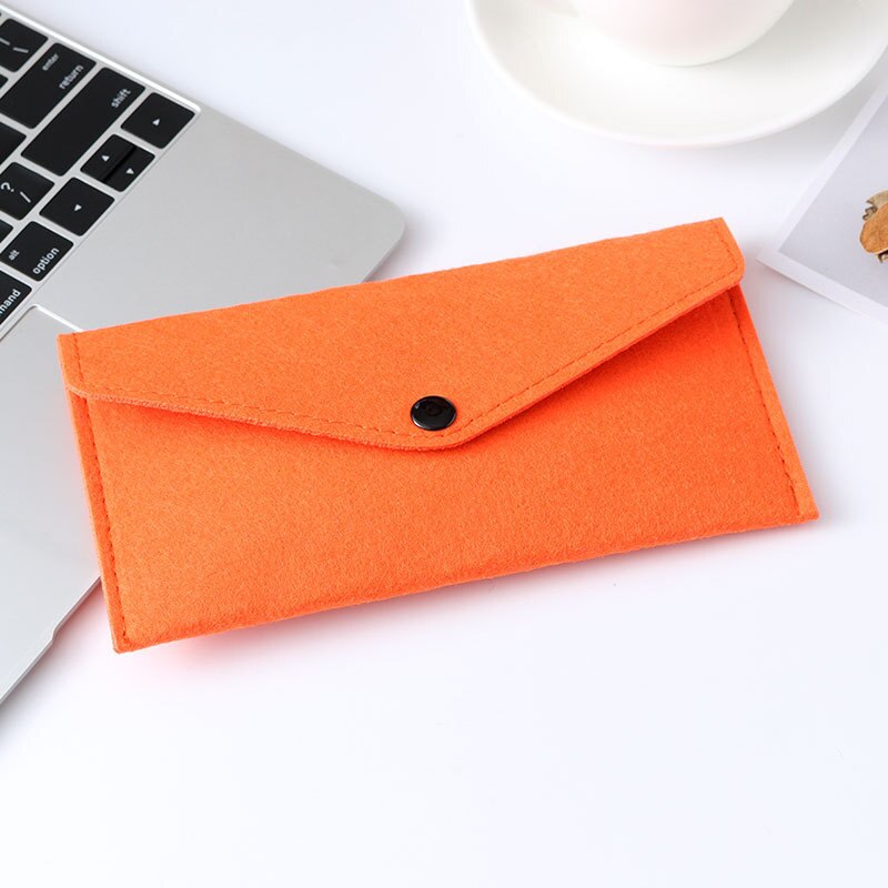 Felt Simple Envelope Wallet Multiple Uses High capacity Bags Big Size for phone and shopping or diy bags: Orange