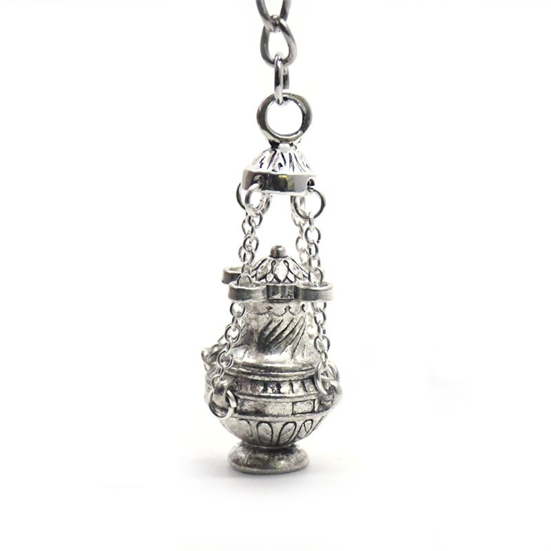 Nuovi regali di souvenir bruciatore di incenso cristiano portachiavi portachiavi religioso borsa pendente accessori portachiavi