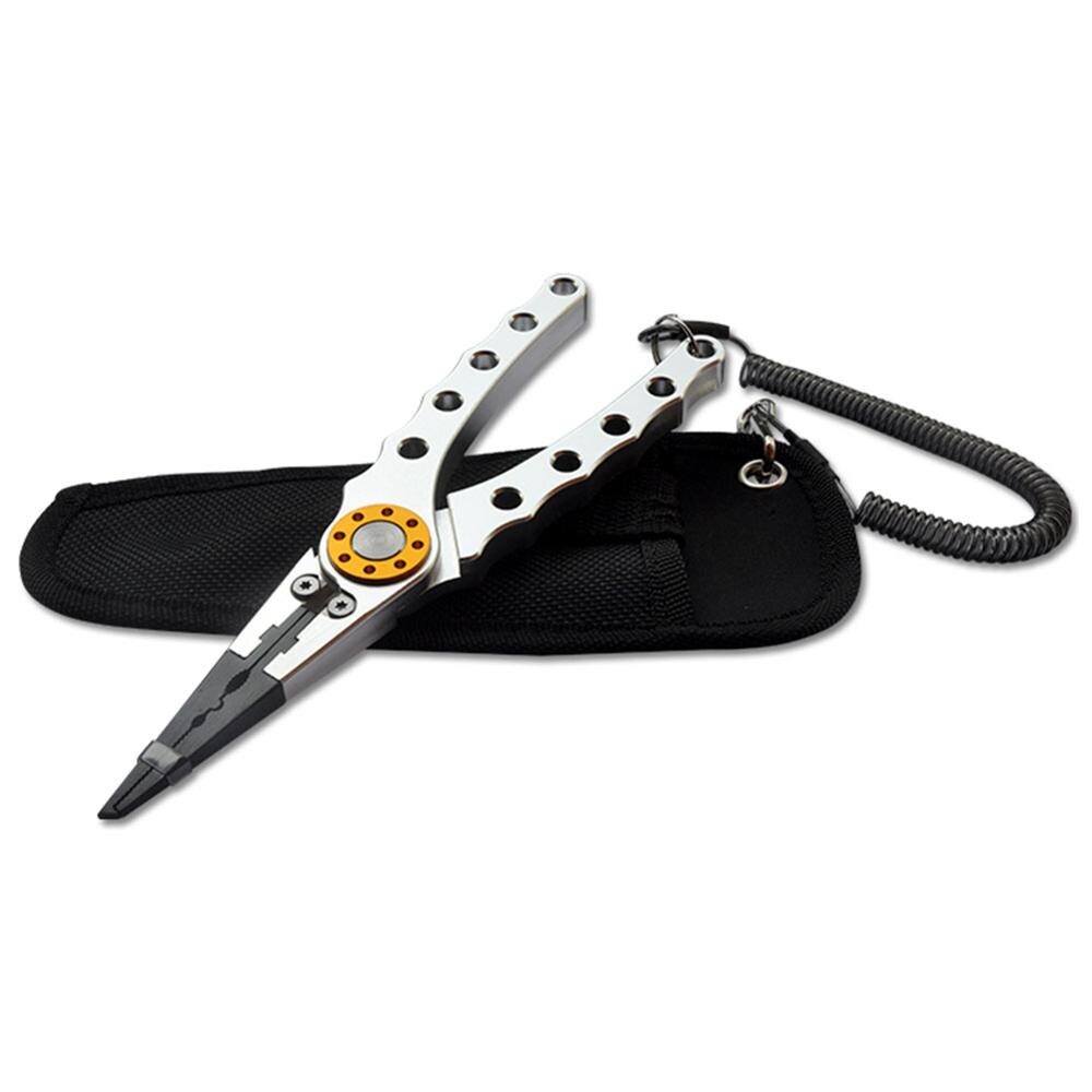 Alicates de pesca, tijera, línea trenzada, cortador de señuelos, removedor de anzuelos, herramienta para cortar pescado, pinzas, tijeras, alicates de pesca, 7 colores: Silver