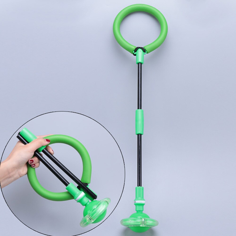 1Pc Children Kids PVC Colorful LED Flashing Jumping Rope Ball Single Ankle Skip Jump Ropes Sports Swing Ball Child-parent Games: Green