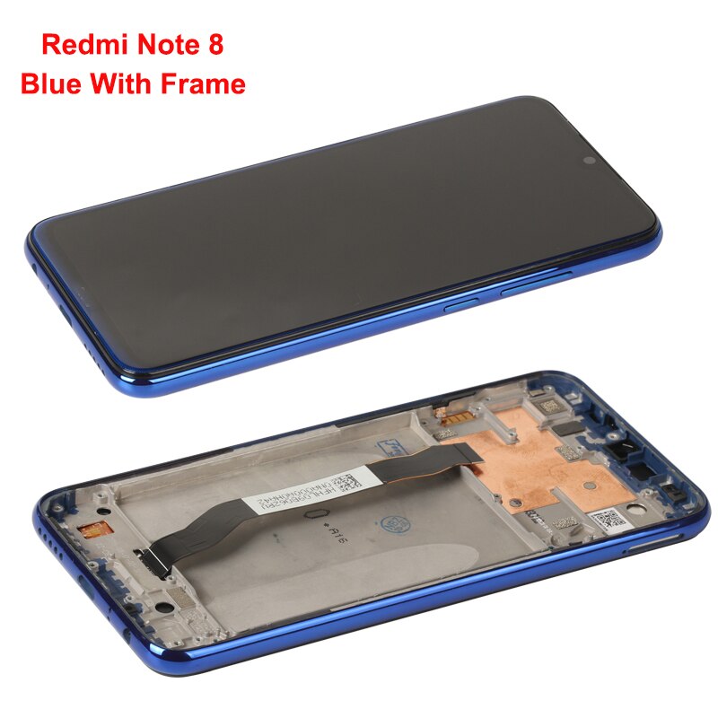 Tela de reposição para xiaomi redmi note 8, tela touch screen de 100%: Blue with Frame