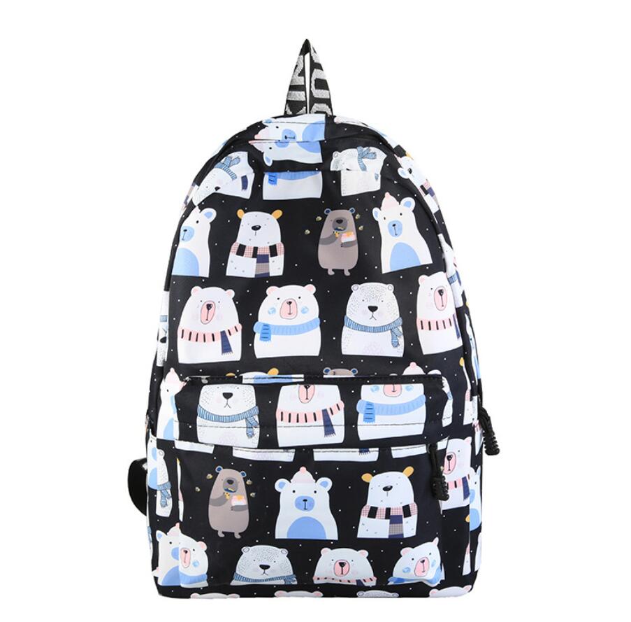 Cartoon Fruits Animals Print Women Canvas Backpack Large Capacity Students Travel School Bagpack Avocado Mochila Feminina: 5