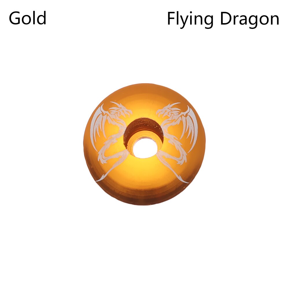 1 PC Bicycle Headset Cover Bowl Covers Ultra-ligh Headsets Top Cap Front Lid MTB Road Bike Fixed Gear Folding Track for Bicycle: Gold-Dragon