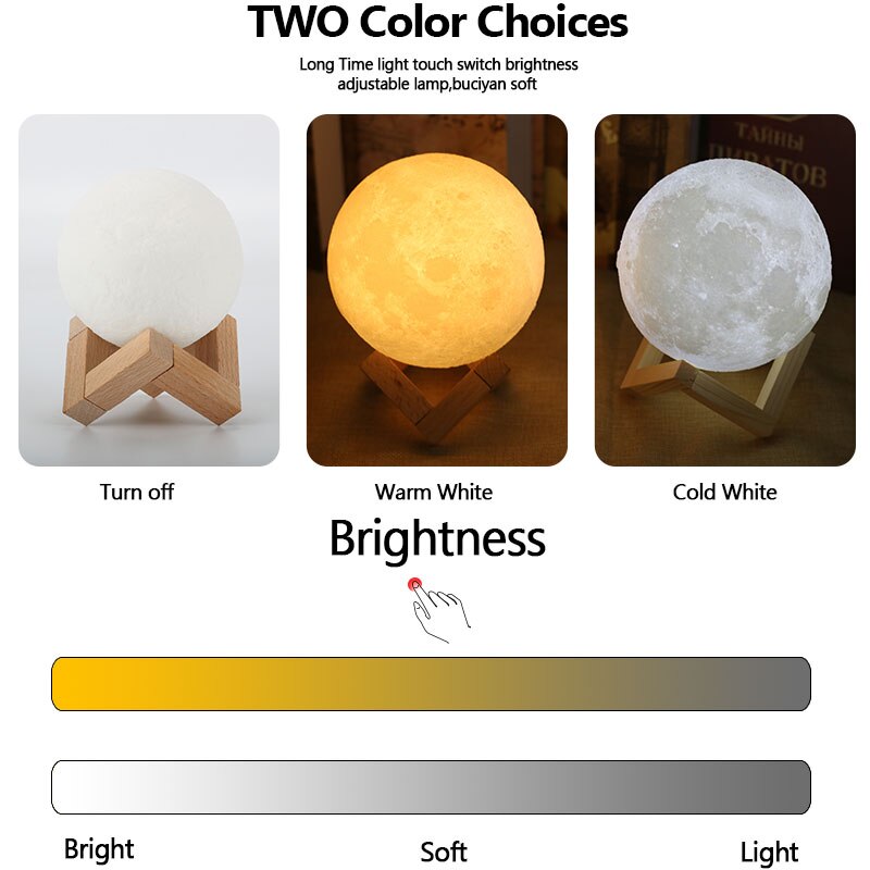 Zwevende Maan Lamp 3D Afdrukken Magnetische Drijvende Draaiende Maan Nachtverlichting LED Maan Lampen voor Thuiskantoor Slaapkamer Verjaardagscadeautjes voor Familie Kinderen (3 Kleuren